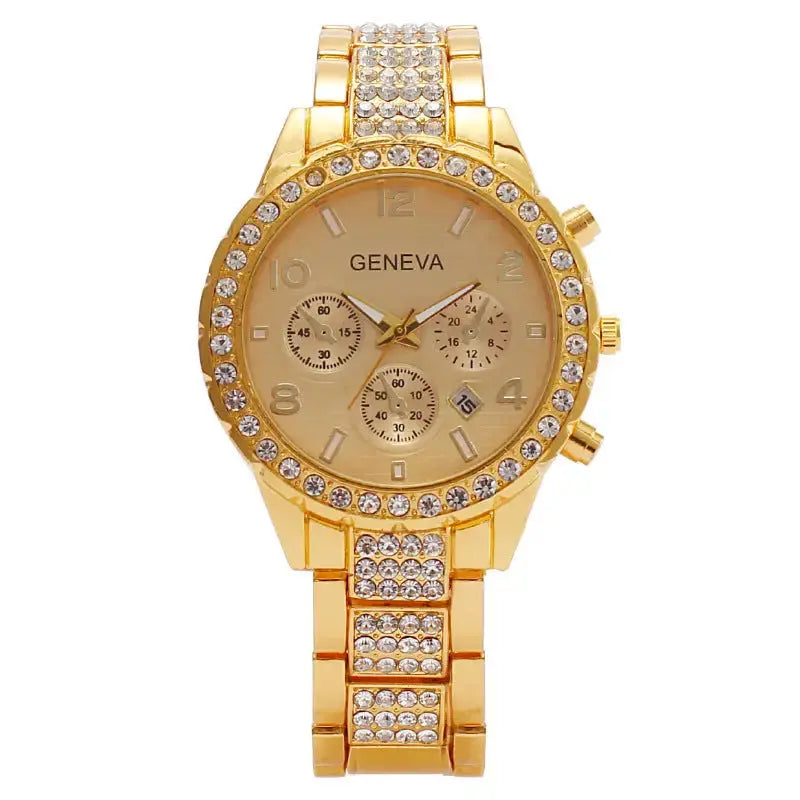 Luxe Diamond Quartz Timepiece for Men and Women - LauBelle Brand