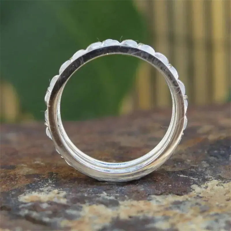 BlossomElegance Hollow Ring and Bracelet Set with Intricate Patterns - LauBelle Brand