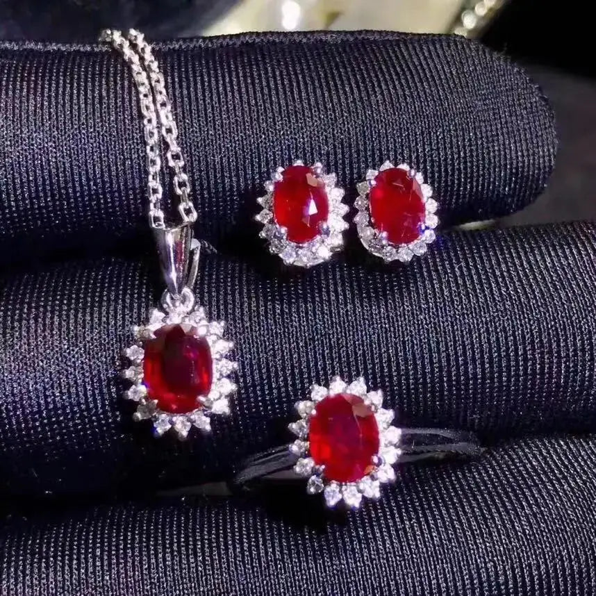 Gemstone Trio Jewelry Set with Amethyst Citrine and Peridot - LauBelle