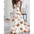 Printed V Neck Loose Elegant Dress - LauBelle Brand