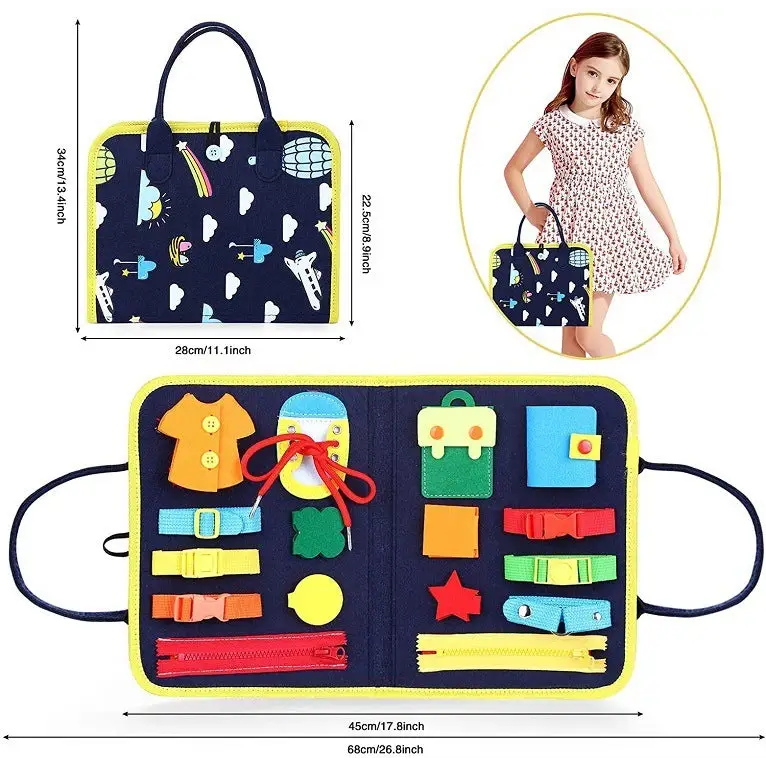 Felt Activity Board for Toddlers Development and Motor Skills - LauBelle Brand