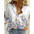 Black and White Cat Print Button-Down Shirt - LauBelle Brand