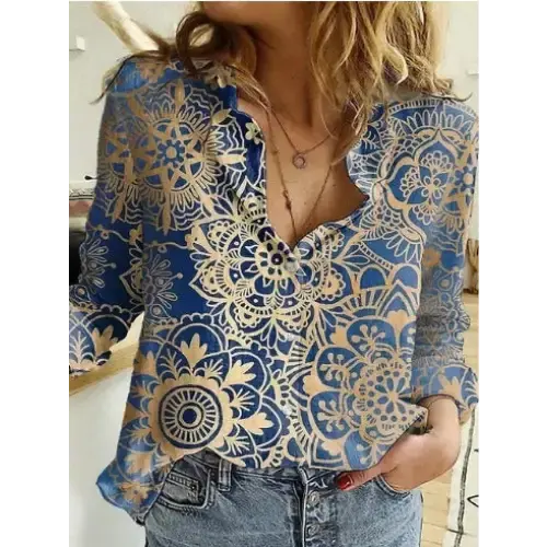 Black and White Cat Print Button-Down Shirt - LauBelle