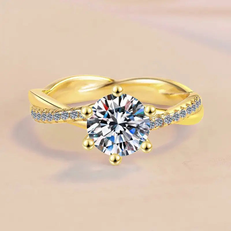 GlitzKarat Moissanite S925 Silver Ring with Exquisite Gemstone - LauBelle