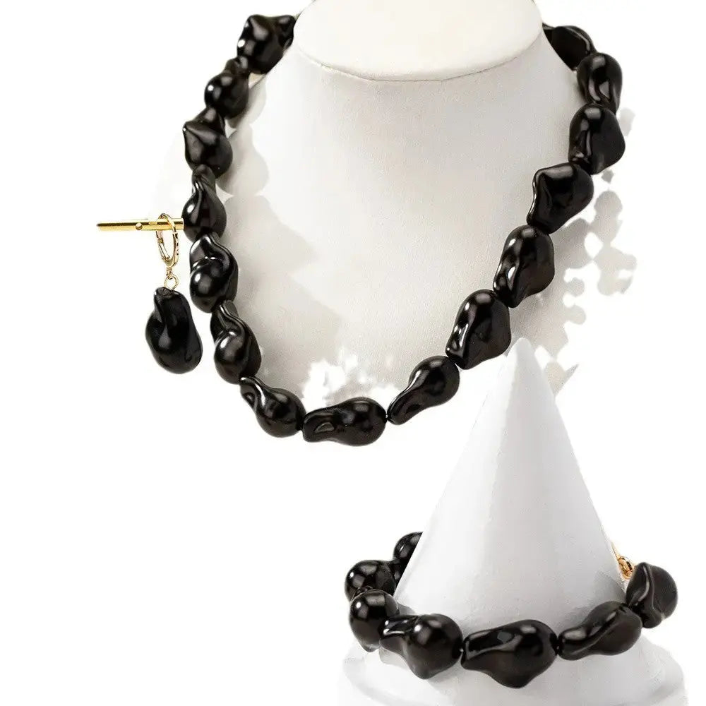 Vintage Pearl Jewelry Set with Necklace Bracelet and Earrings - LauBelle