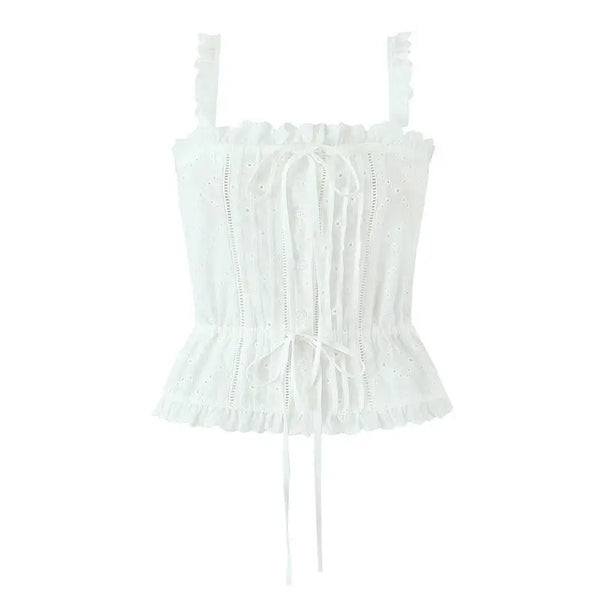 Cotton Embroidered Top and Culottes Set - LauBelle