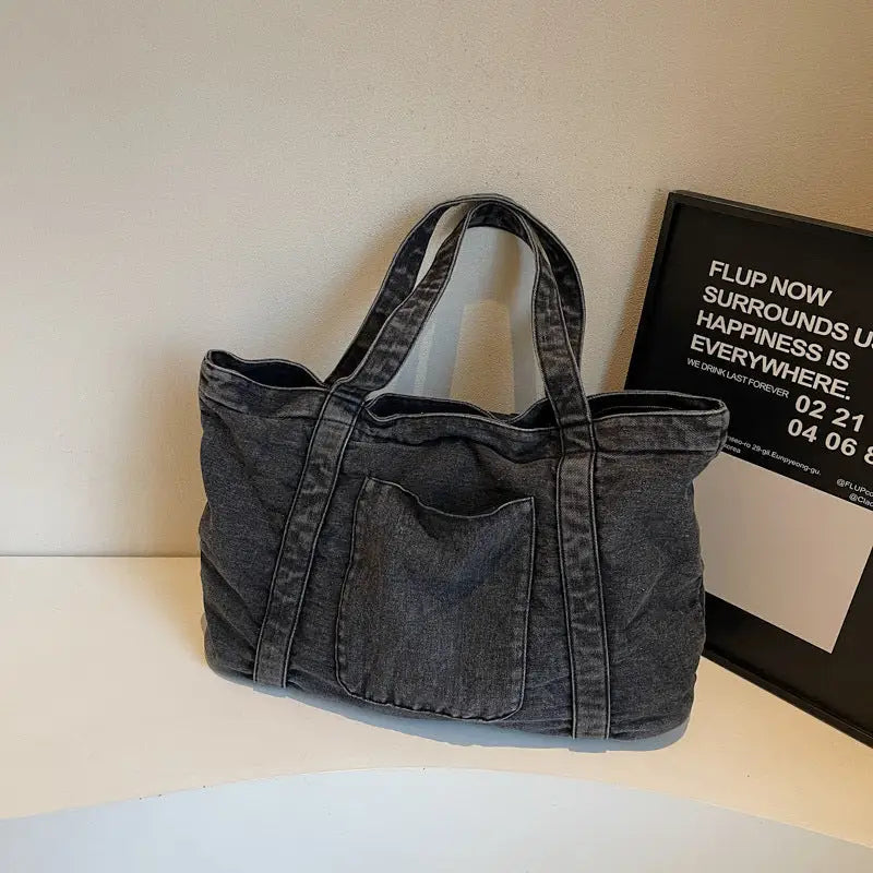 Denim Pocket Square Suitcase - LauBelle