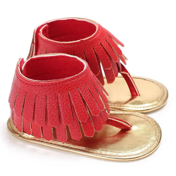 TinyToes Multicolor Tassel Sandals for Kids - LauBelle
