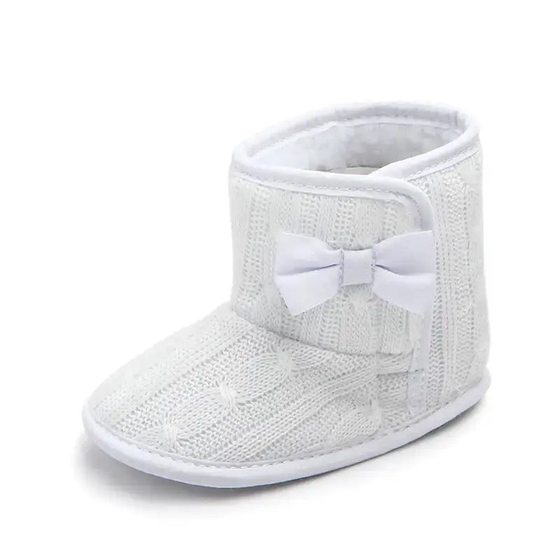 Woolly Bow Baby Booties Soft Warm Wool for Infants - LauBelle