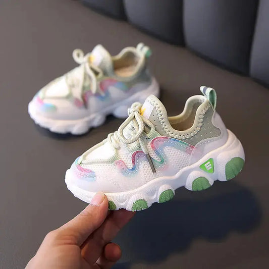 Breezy Bloom Girls Floral Mesh Active Shoes - LauBelle Brand