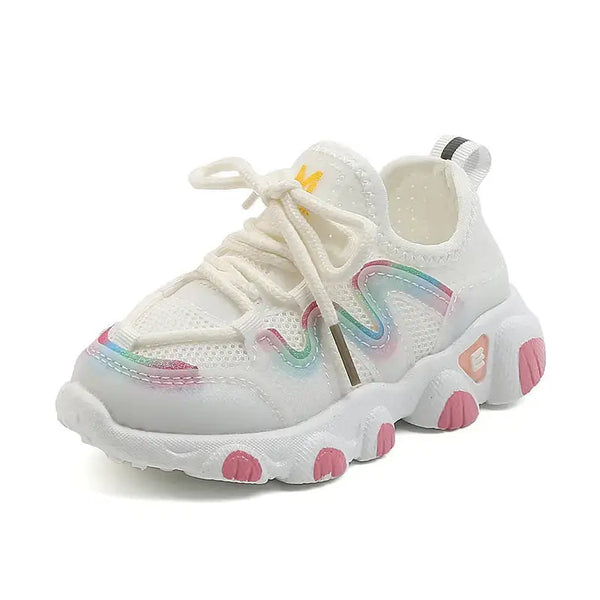 Breezy Bloom Girls Floral Mesh Active Shoes - LauBelle