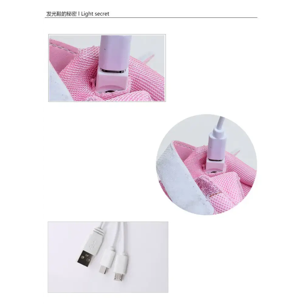 GlowWing USB Light-Up Mesh Shoes for Kids - LauBelle