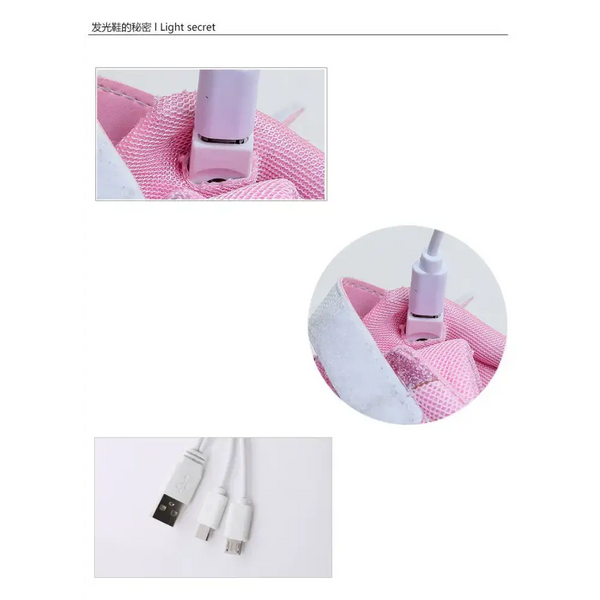 GlowWing USB Light-Up Mesh Shoes for Kids - LauBelle