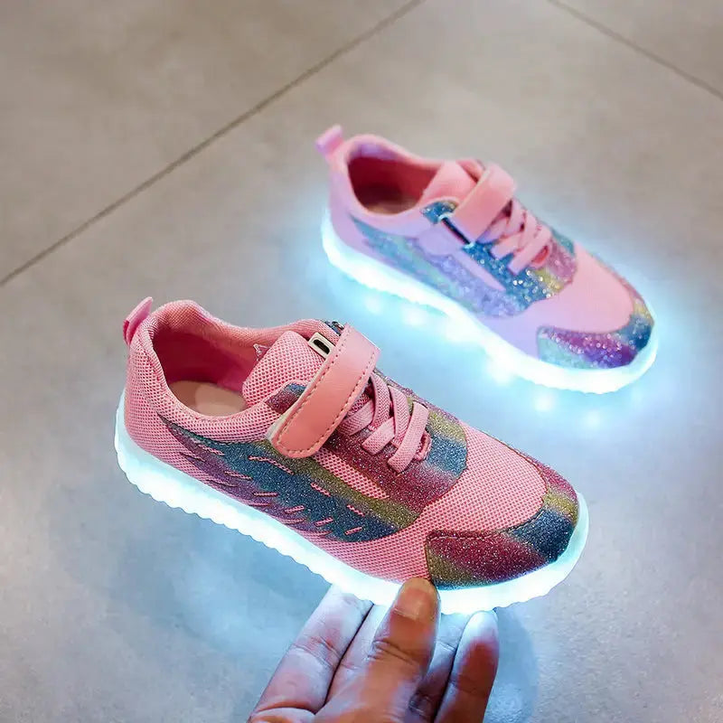 GlowWing USB Light-Up Mesh Shoes for Kids - LauBelle