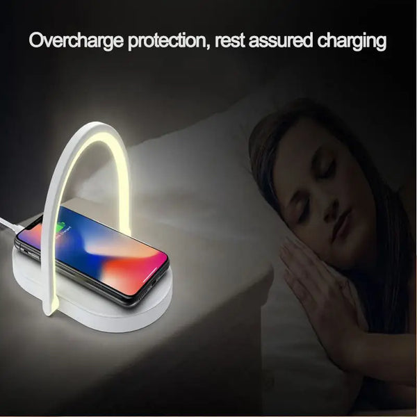 3 In 1 Foldable Wireless Charger Night Light Wireless Charging Station Stonego LED Reading Table Lamp 15W Fast Charging Light - LauBelle