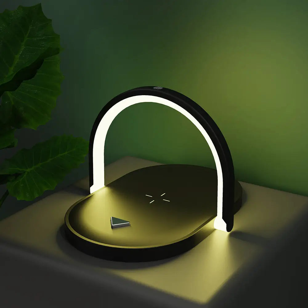 3 In 1 Foldable Wireless Charger Night Light Wireless Charging Station Stonego LED Reading Table Lamp 15W Fast Charging Light - LauBelle