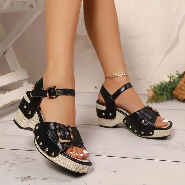 Beach Babe Buckle Sandals with Chic Design - LauBelle