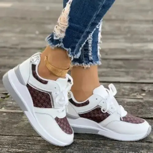 ChicLift Womens Lace Up Casual Sneakers for Everyday Wear - LauBelle Brand