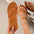 Golden Glam Plus Size Beach Slippers with Gold Finish - LauBelle