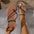Golden Glam Plus Size Beach Slippers with Gold Finish - LauBelle