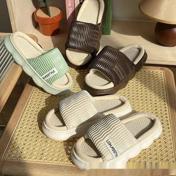 WaveSlip Linen Womens Slippers Lightweight and Breathable - LauBelle