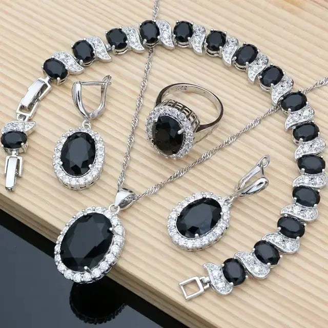 Enchanted Spectrum 925 Zirconia Silver Jewelry Set - LauBelle Brand