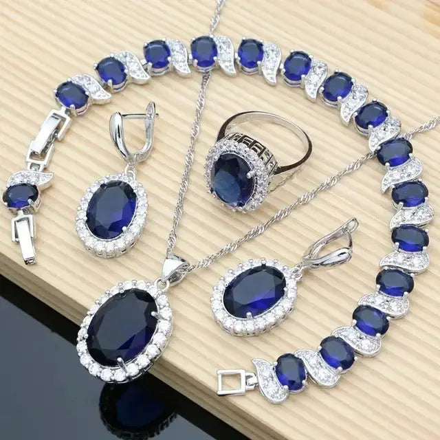 Enchanted Spectrum 925 Zirconia Silver Jewelry Set - LauBelle