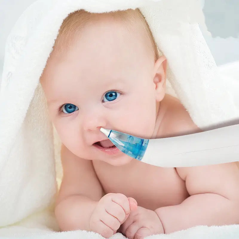 Electric Baby Nasal Aspirator – Safe & Hygienic Silicone Nose Cleaner with 2 Adjustable Suction Levels for Newborns, Infants & Toddlers - LauBelle Brand
