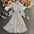 Polka Dot Chiffon Pleated Long Dress with Waist and Shirt Collar - LauBelle Brand