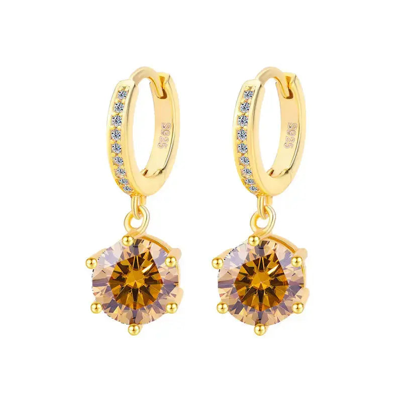 Moissanite Classic S925 Six Claw Eardrops - LauBelle