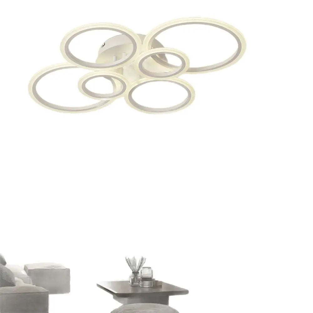 Nordic Six Circles Tricolor Bedroom Ceiling Light 76CM Wall Control - LauBelle Brand