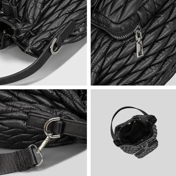 Rhombus Cotton Bucket Bag for Everyday - LauBelle