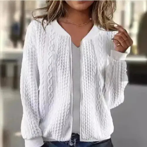 Chic Jacquard Coat for Women with Elegant Woven Pattern - LauBelle