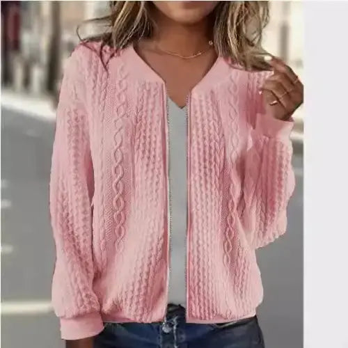 Chic Jacquard Coat for Women with Elegant Woven Pattern - LauBelle