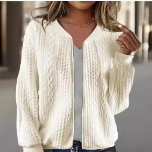 Chic Jacquard Coat for Women with Elegant Woven Pattern - LauBelle