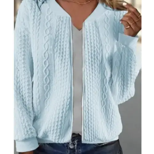 Chic Jacquard Coat for Women with Elegant Woven Pattern - LauBelle