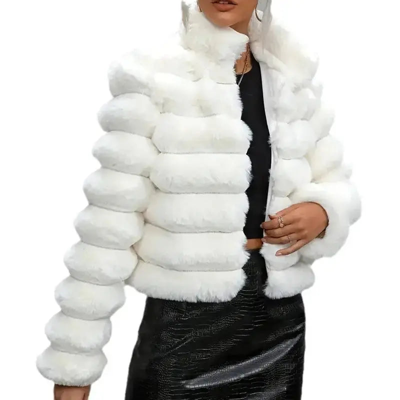 CozyChic Faux Fur Cropped Jacket for Women - LauBelle Brand