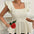 CrownFit White Textured Peplum Waist Shirt for Women - LauBelle Brand