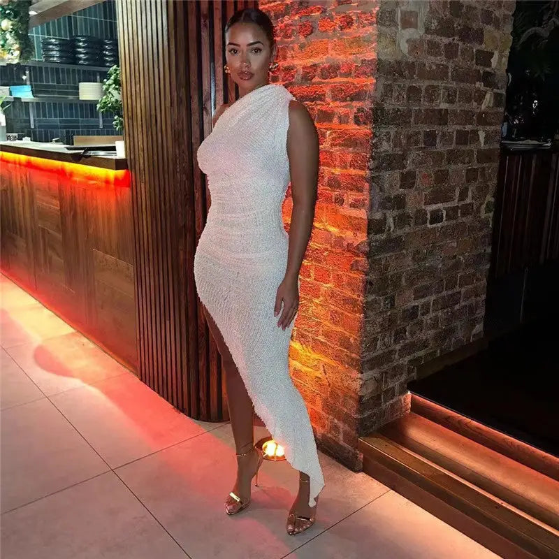 FlairFlow Asym Dress with Flowy Fabric and Asymmetrical Design - LauBelle