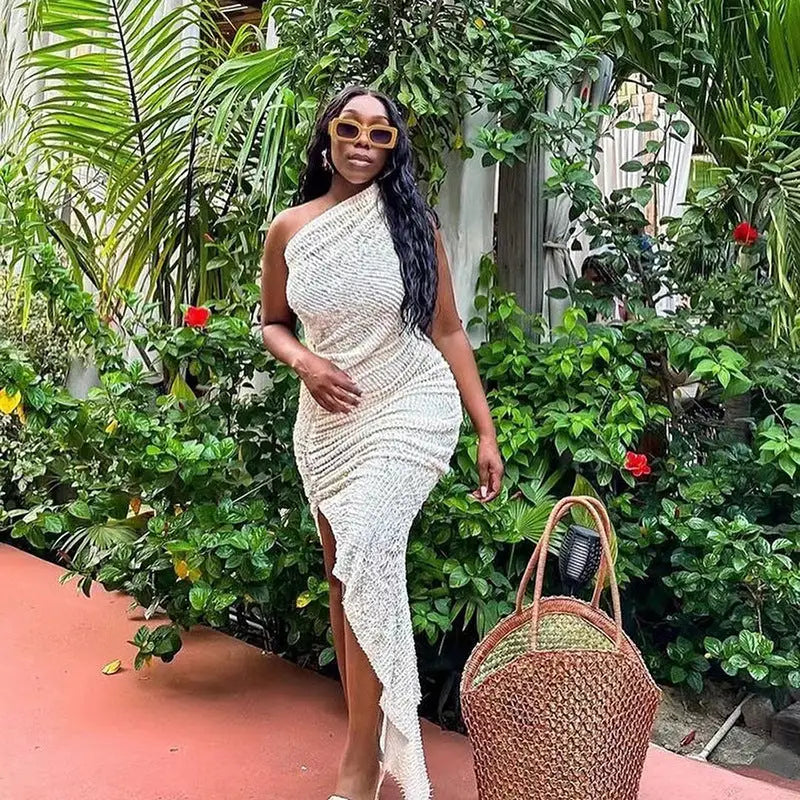 FlairFlow Asym Dress with Flowy Fabric and Asymmetrical Design - LauBelle