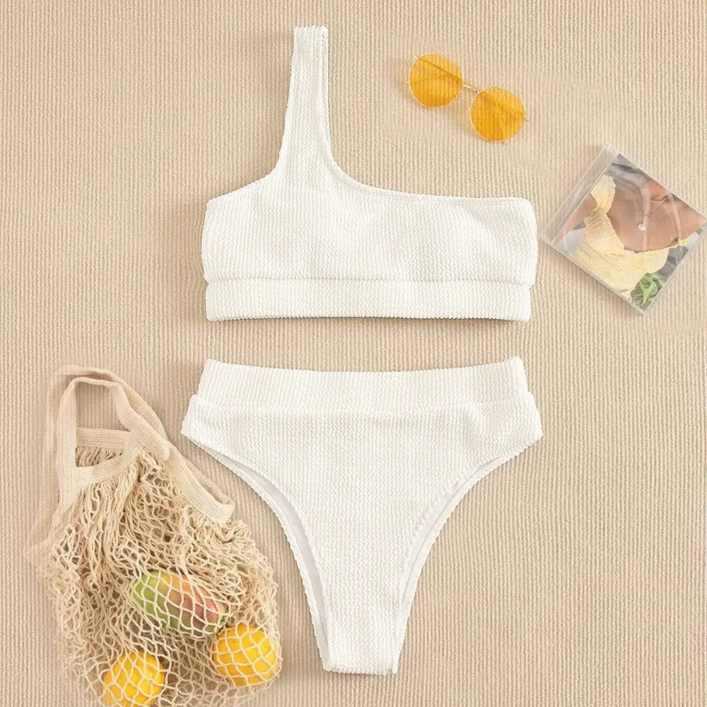 Flaunt One-Shoulder Bikini with Unique Asymmetrical Design - LauBelle