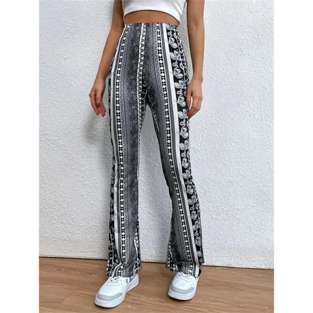 FlexFit Print Trousers with Flexible and Breathable Fabric - LauBelle