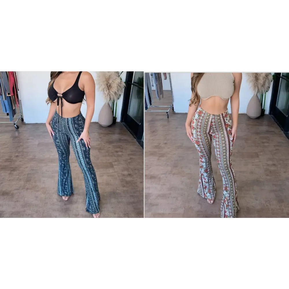 FlexFit Print Trousers with Flexible and Breathable Fabric - LauBelle