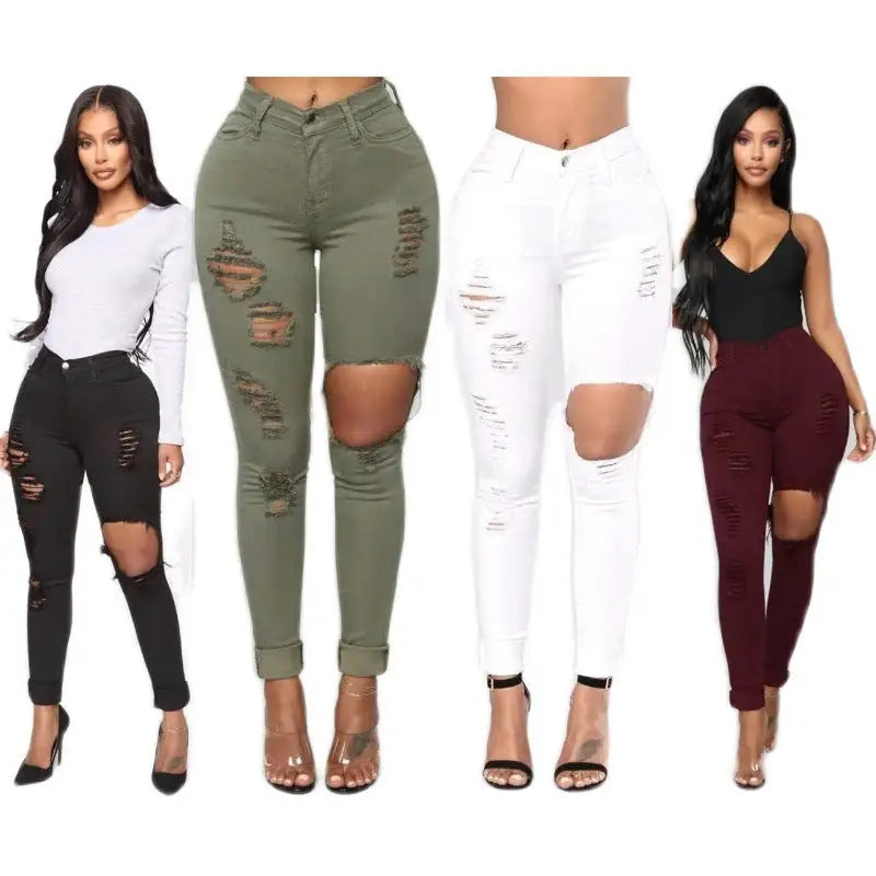 KneeRip Jeannie Trendy Ripped Knee Jeans - LauBelle Brand