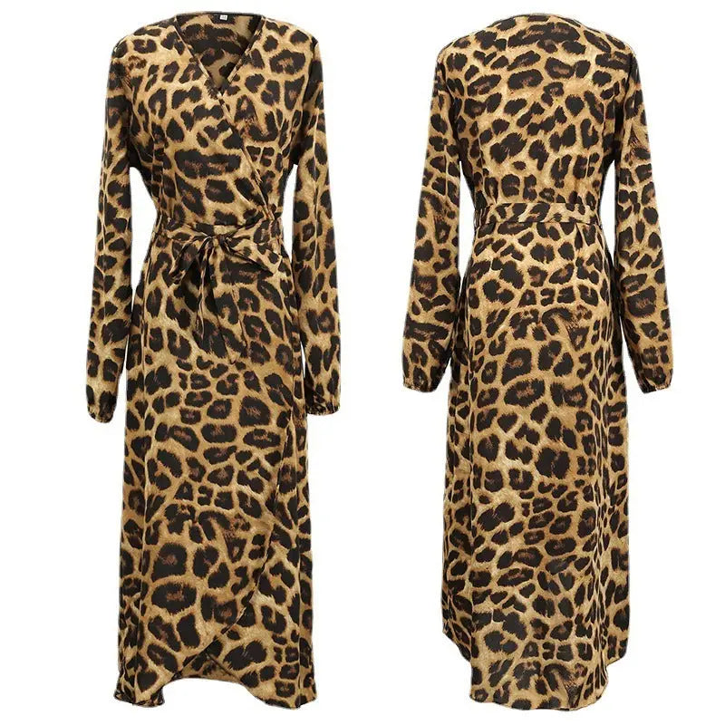 Leopard Print Lace-Up Dress for Women - LauBelle Brand