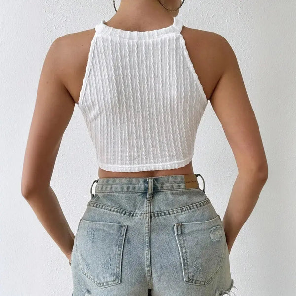 Tassel Chic Crop Top with Delicate Hem and Sleeve Detailing - LauBelle