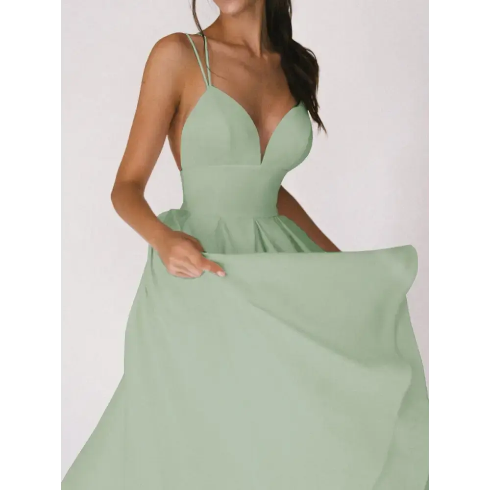 Vixen V-Neck Sleeveless Suspender Midi Dress - LauBelle Brand