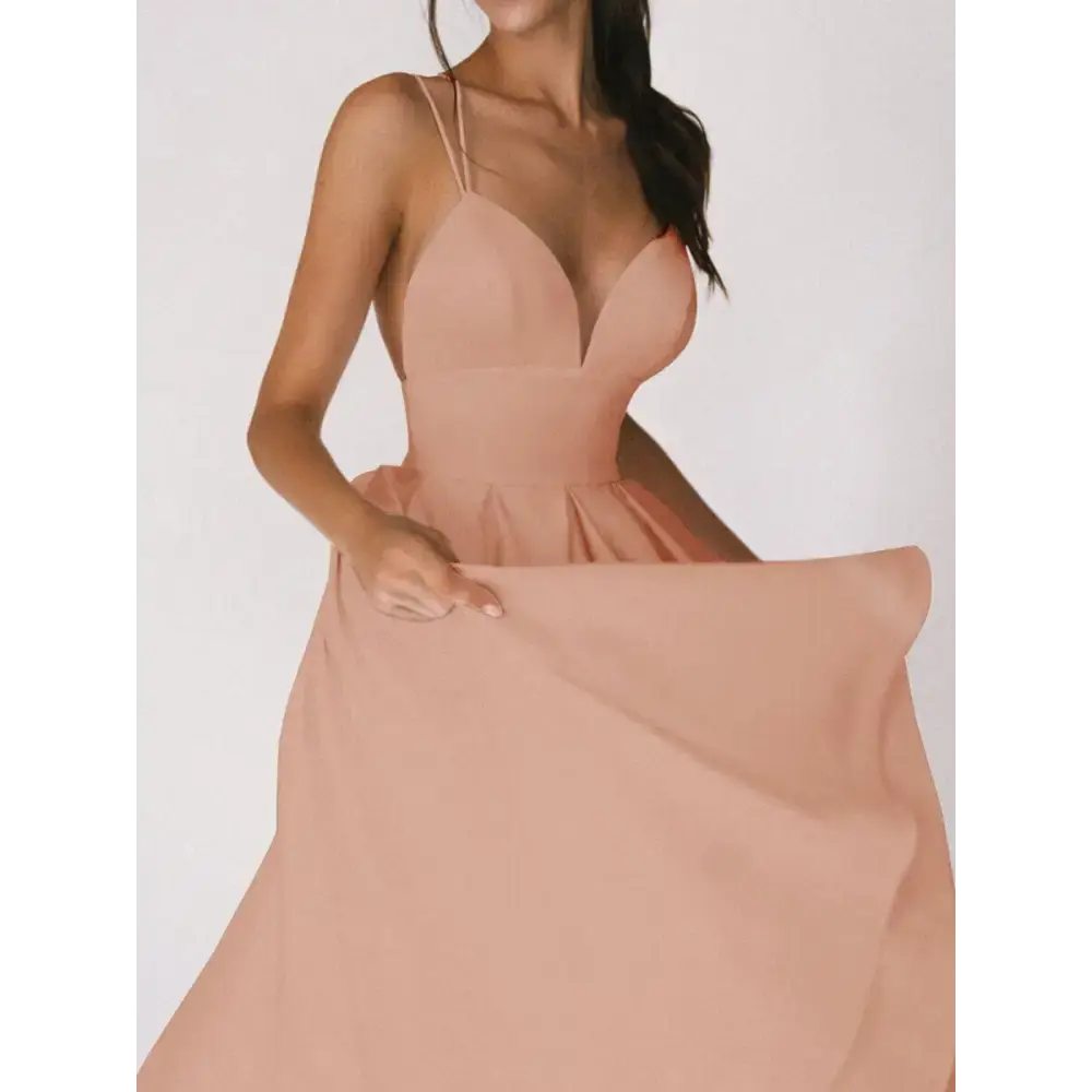 Vixen V-Neck Sleeveless Suspender Midi Dress - LauBelle Brand
