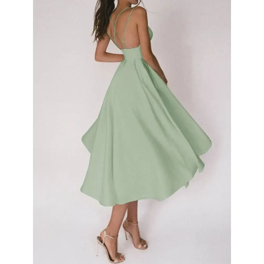 Vixen V-Neck Sleeveless Suspender Midi Dress - LauBelle