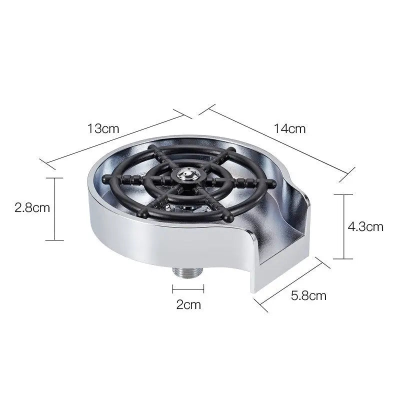 Stainless Steel One Hand Cup Rinser with High Pressure Nozzle - LauBelle Brand